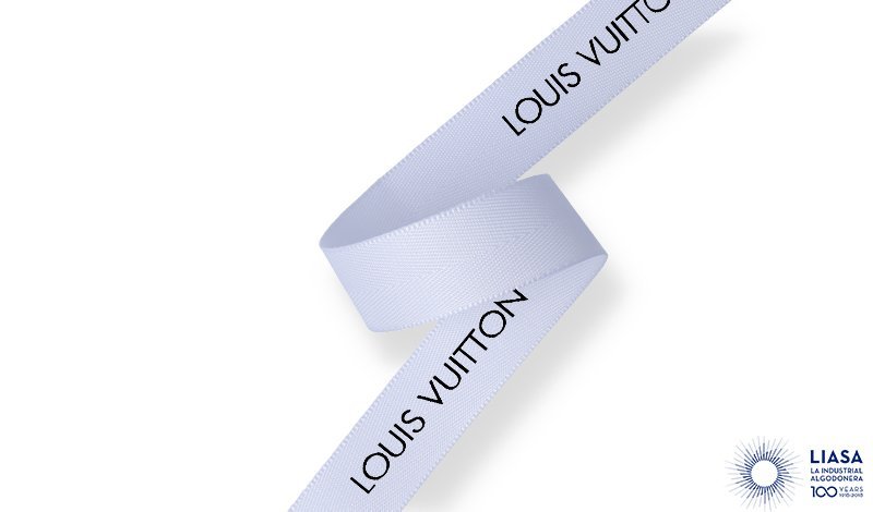 Screen printed polyester herringbone ribbon