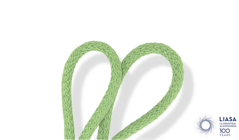 Round standard braided cords with recycled polyester from bottles (GRS)