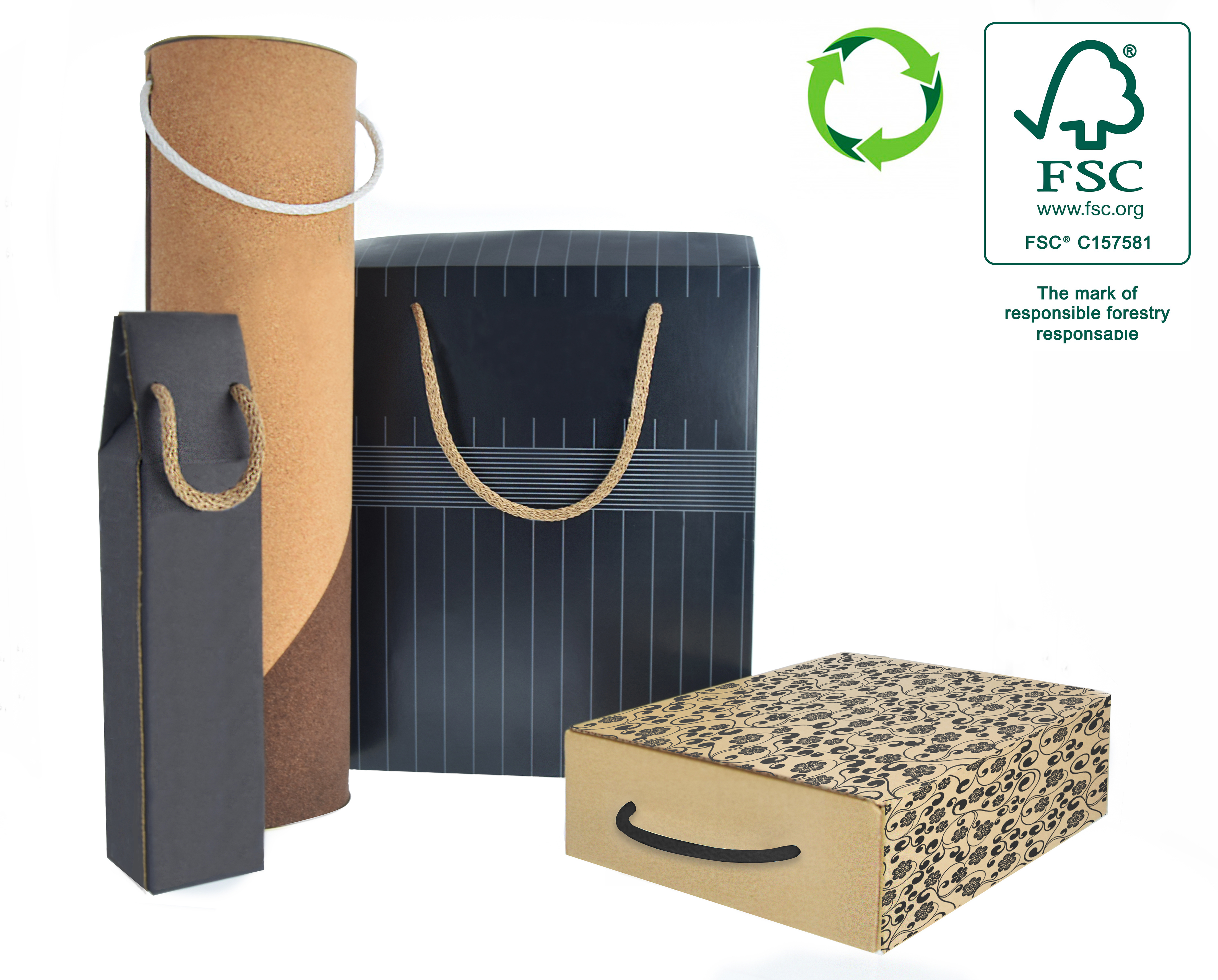  Cordons rodons trenat estàndar de paper  amb certificat FSC® 