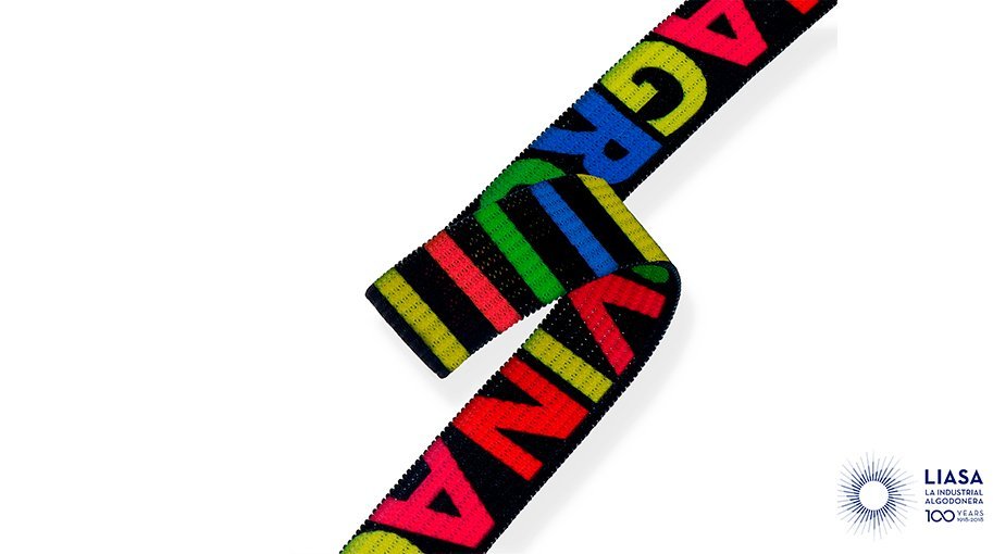  Elastic crohet ribbon printed by sublimation in both sides 