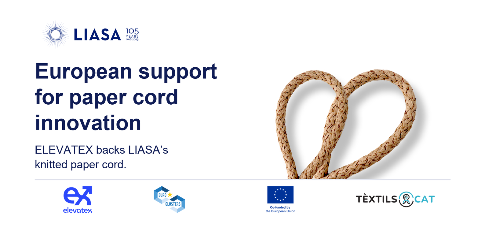 LIASA recibe el apoyo europeo de ELEVATEX para la industrialización de su cordón de papel PALUX